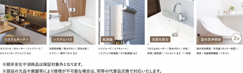 設備保証の設備保証 対象設備機器
