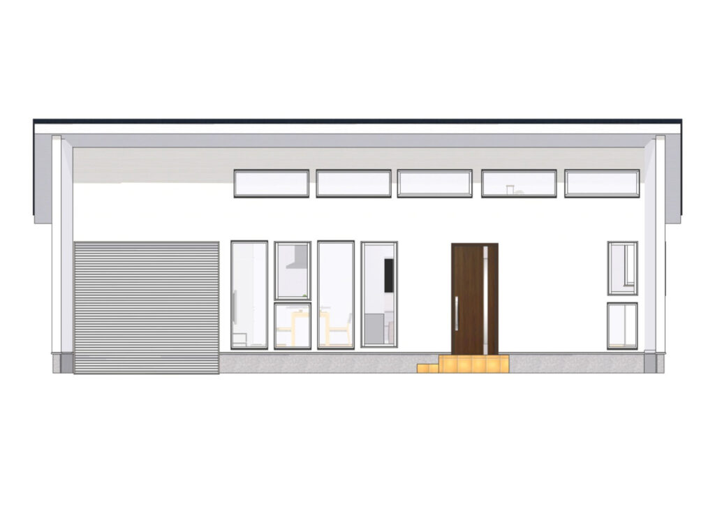 立面プラン-南側と北側